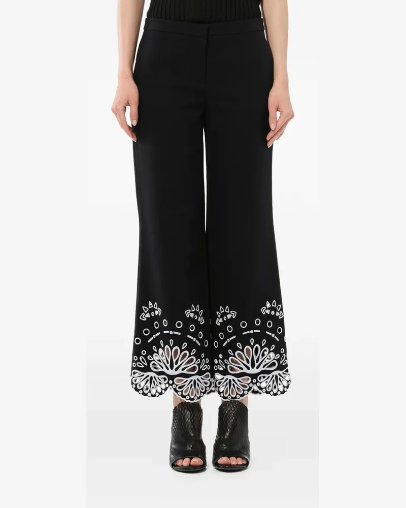 Emilio Pucci broderie-anglaise trousers - Schwarz Schwarz