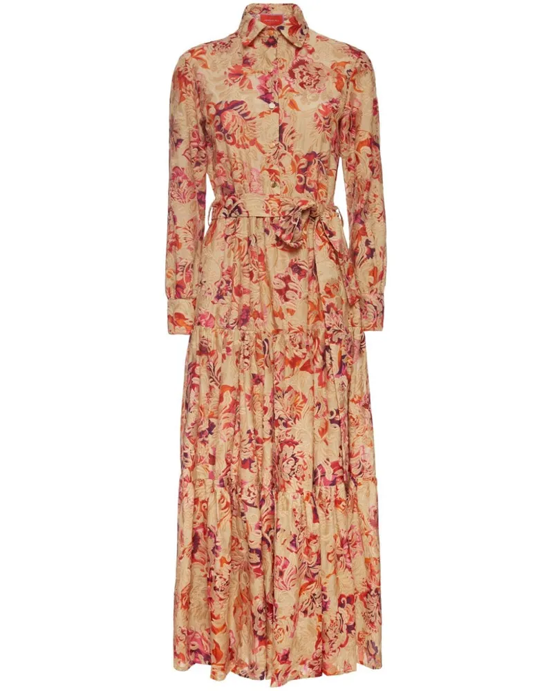 La DoubleJ Geblümtes Bellini Hemdkleid - Nude Nude