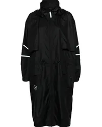 adidas Kapuzenparka mit Logo-Print Schwarz