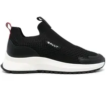 Slip-On-Sneakers mit gestricktem Obermaterial - Schwarz