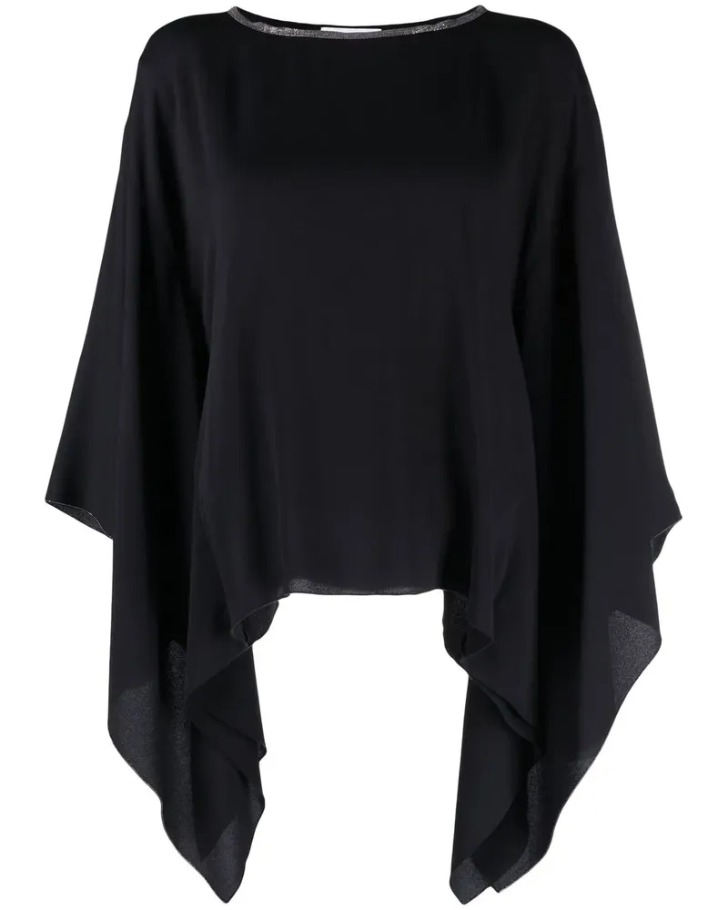 Fabiana Filippi Bluse mit drapierten Ärmeln - Schwarz Schwarz