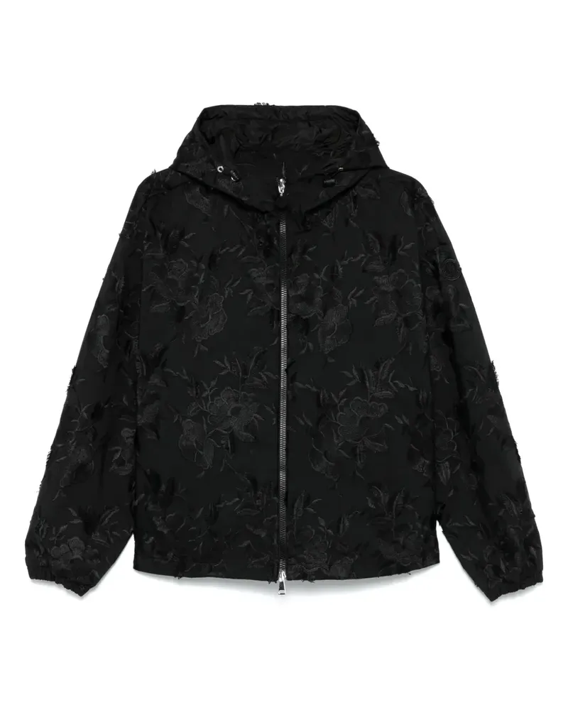 Moncler Jacke mit Blumenstickerei - Schwarz Schwarz
