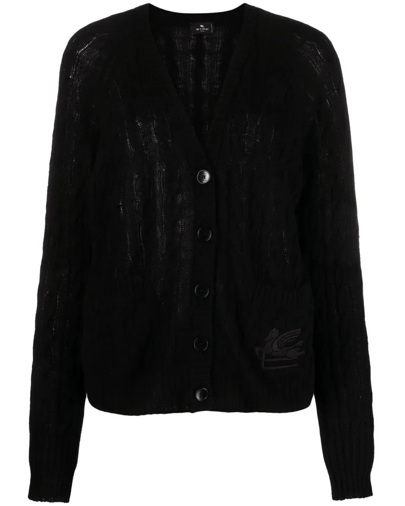 Etro Cardigan mit Zopfmuster - Schwarz Schwarz