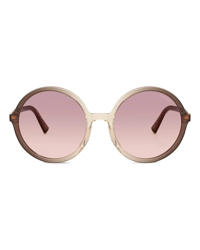Miu Miu Sonnenbrille mit rundem Gestell - Nude Nude
