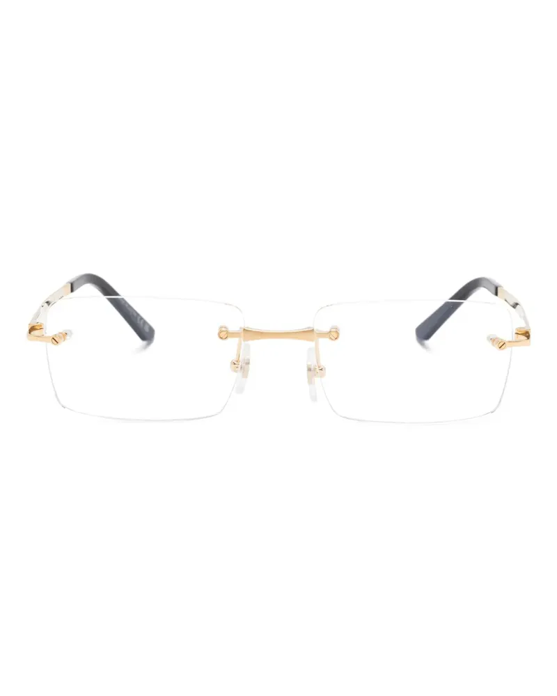 Cartier Brille mit eckigem Gestell - Gold Gold