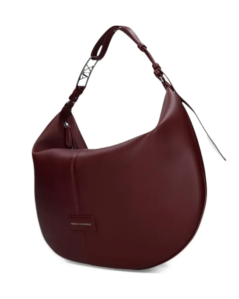 Armani Exchange logo-patch pebbled-effect tote bag - Rot Rot