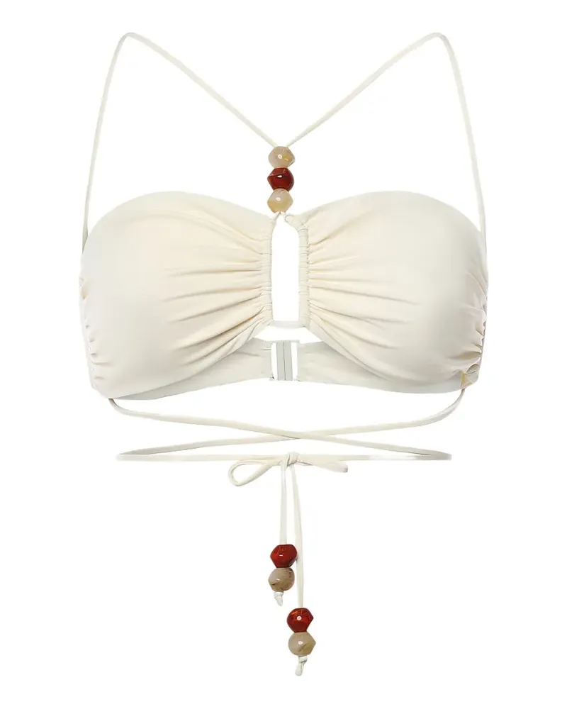 Magda Butrym criss-cross bandeau bikini top - Nude Nude