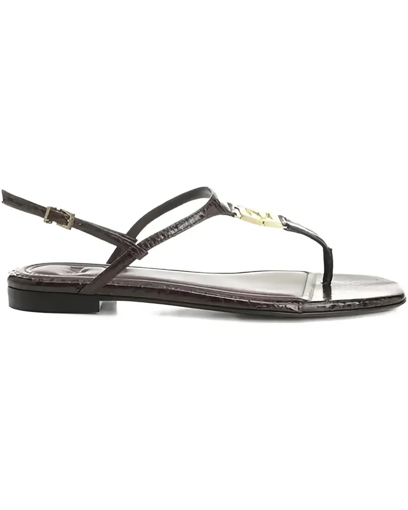Fendi Fold logo-detail leather sandals - Braun Braun