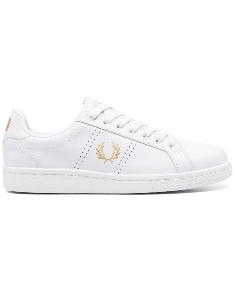 Fred Perry Sneakers mit Logo-Stickerei Weiß