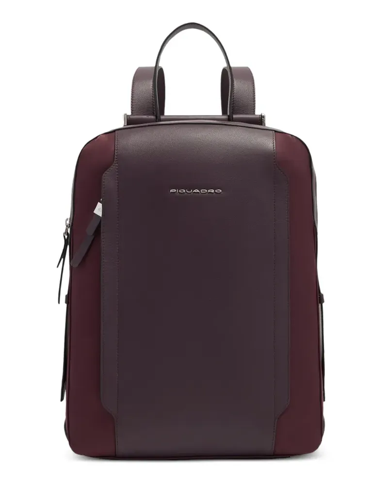 Piquadro Lyra Rucksack mit Logo-Schild - Rot Rot