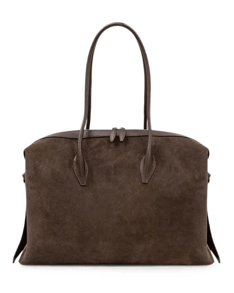 YUZEFI Große Brioche Tote Bag aus Wildleder - Braun Braun