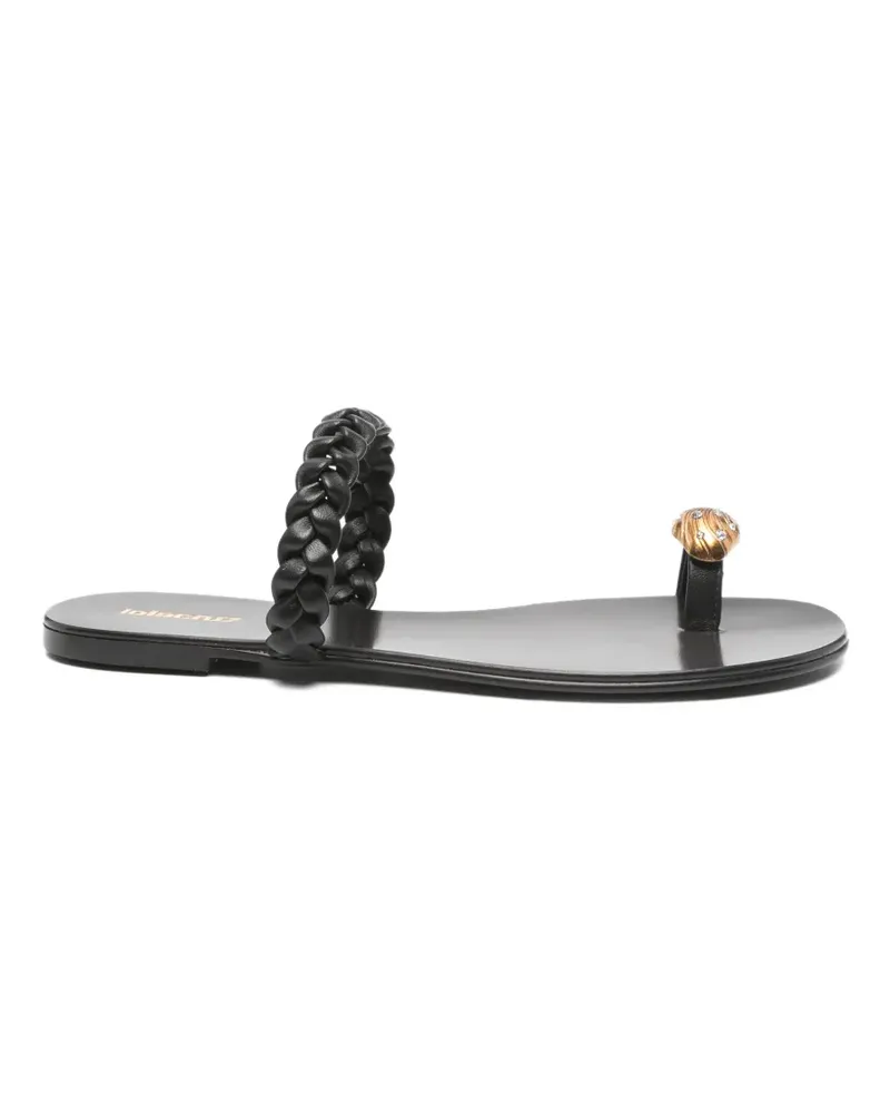 Lola Cruz braided thong sandals - Schwarz Schwarz