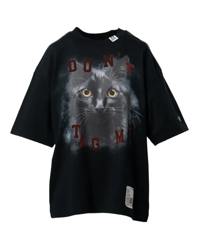 MIHARAYASUHIRO T-Shirt mit Katzen-Print - Schwarz Schwarz