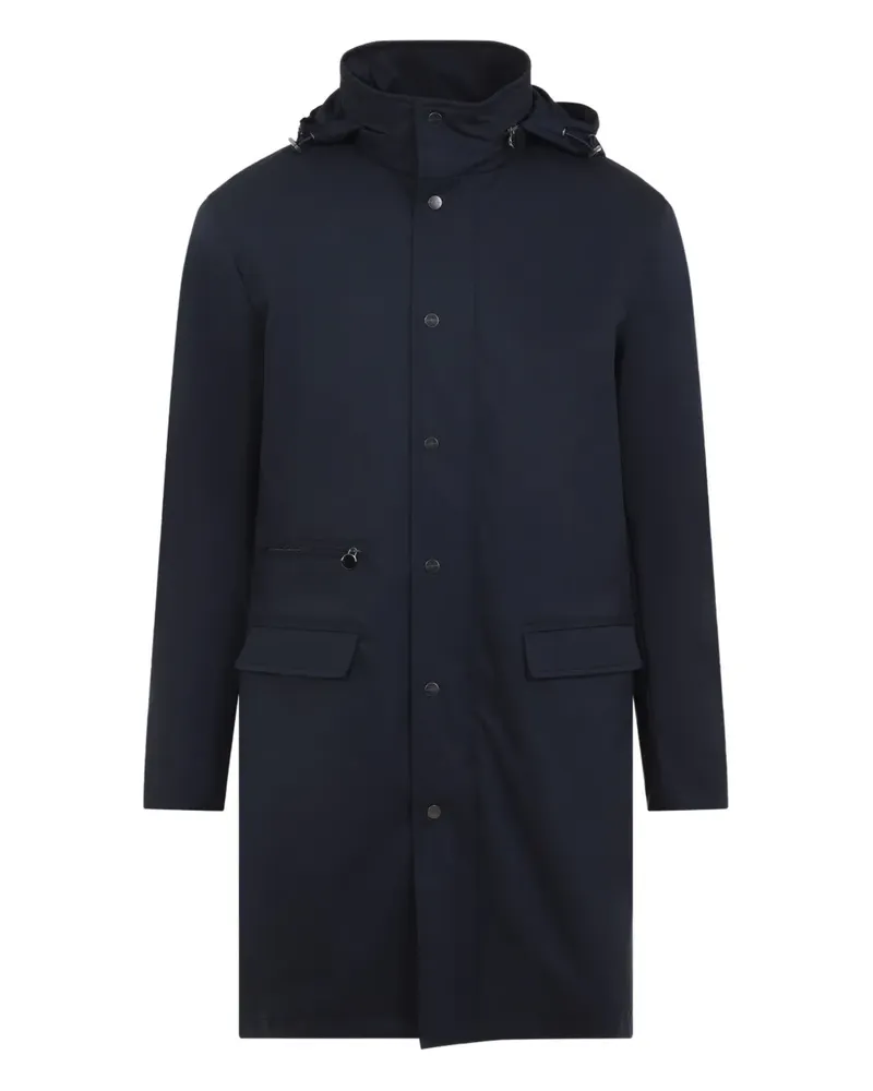 Kiton Kapuzenmantel mit Knöpfen - Blau Blau