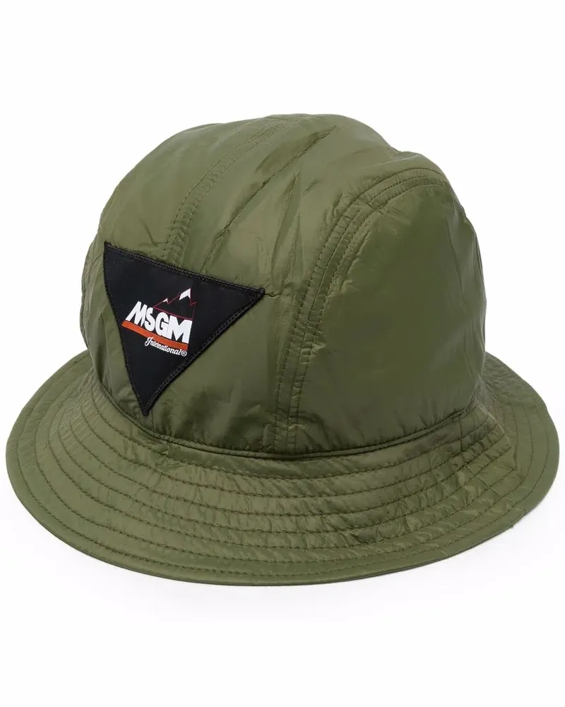 MSGM Fischerhut mit Logo-Patch - Grün Grün