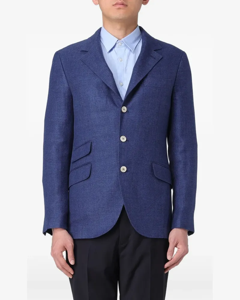 Brunello Cucinelli single-breasted notched-lapel blazer - Blau Blau