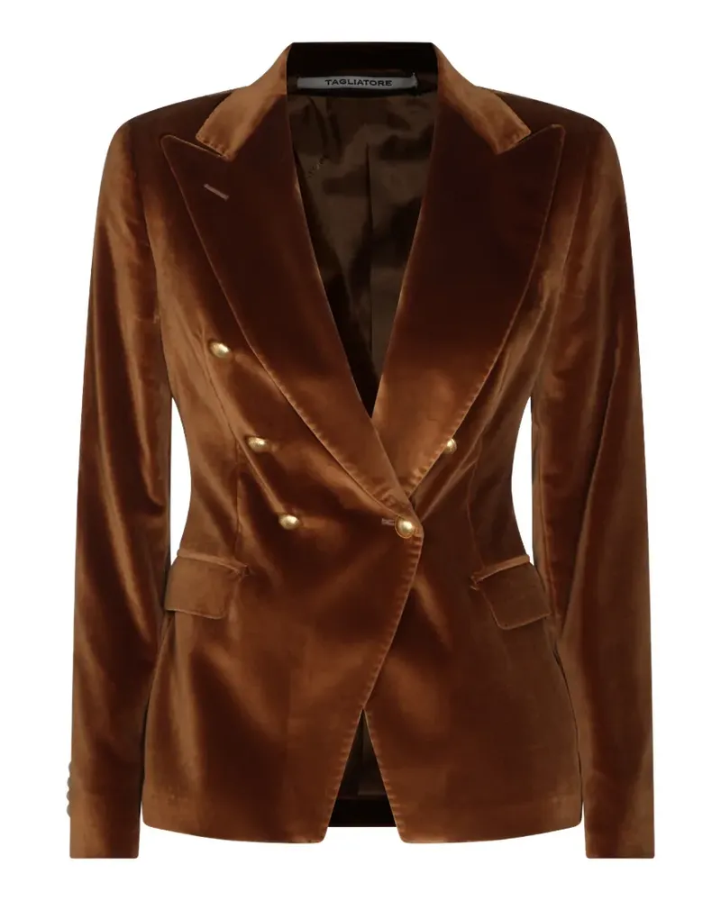 Tagliatore double-breasted velvet jacket - Braun Braun
