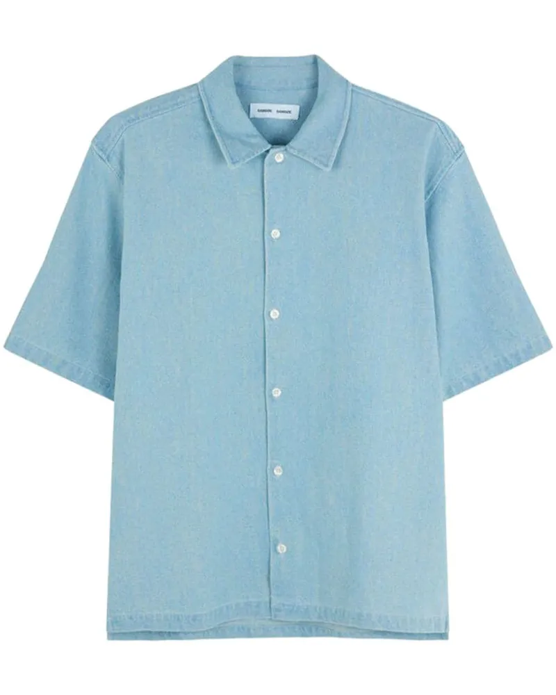 Samsøe & Samsøe Kurzärmeliges Jeanshemd - Blau Blau