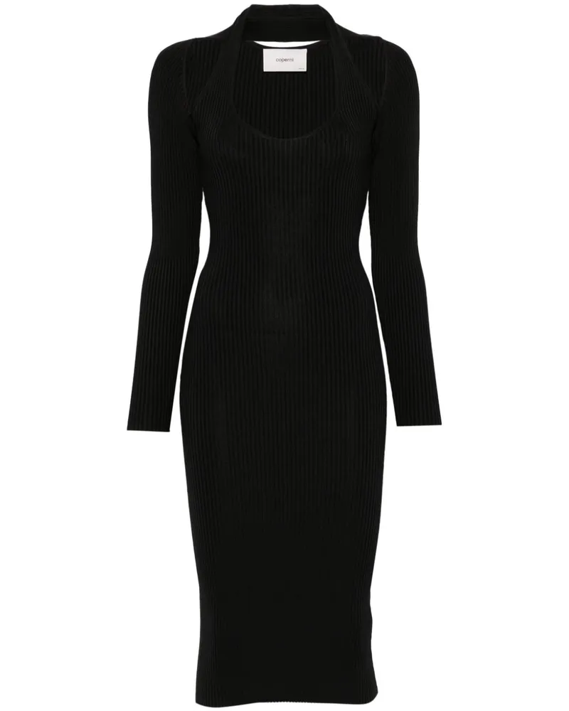 COPERNI Geripptes Midikleid - Schwarz Schwarz