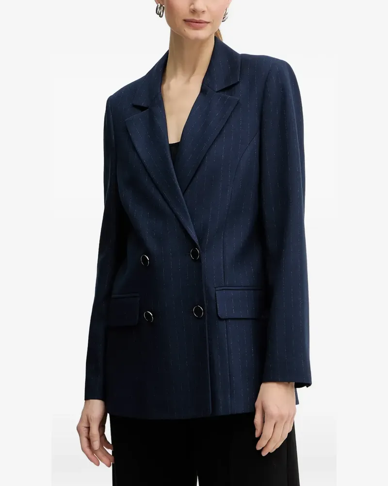 Guess pinstripe double-breasted blazer - Blau Blau