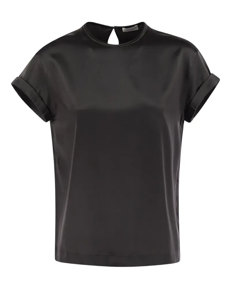 Brunello Cucinelli Oberteil aus Satin - Grau Grau