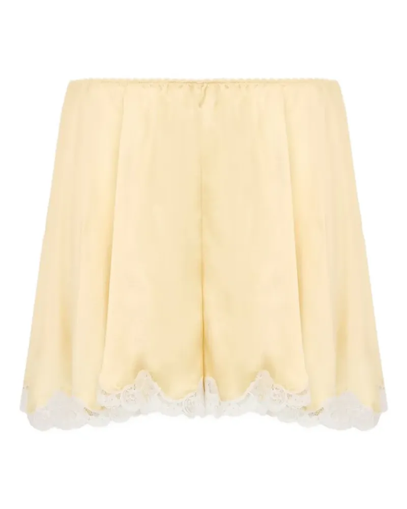 Chloé lace-trim scalloped shorts - Gelb Gelb