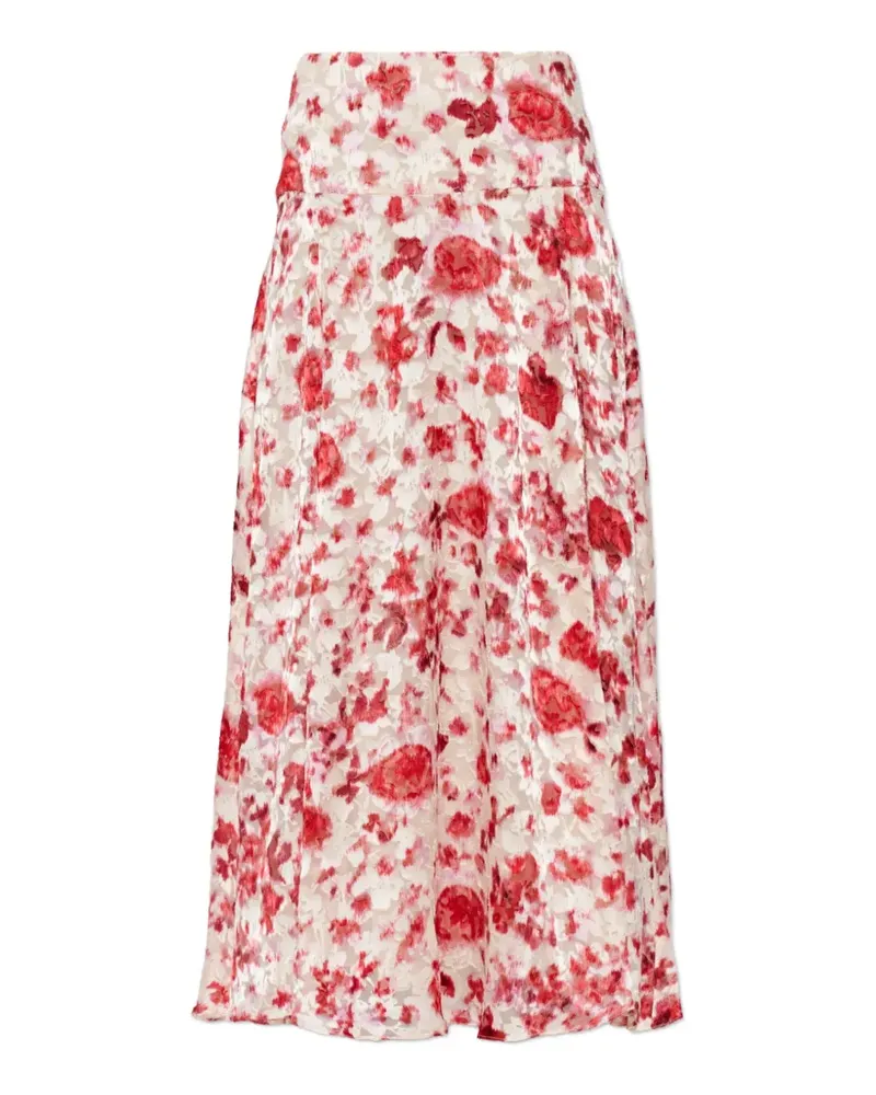 Isabel Marant Hilza floral-print silk-blend maxi skirt - Nude Nude