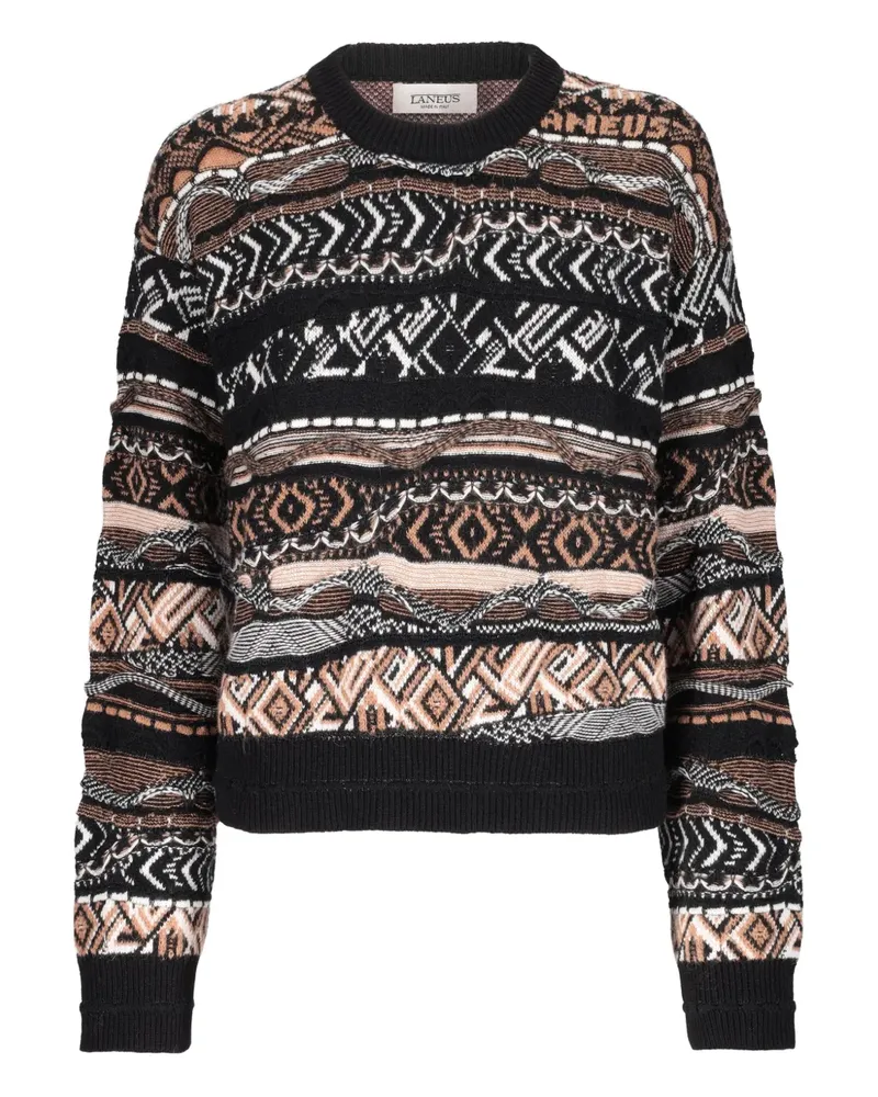 Laneus patterned sweater - Schwarz Schwarz