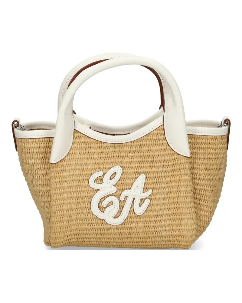 Emporio Armani top-handles logo-detail bag - Nude Nude