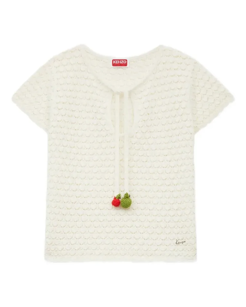 Kenzo Gehäkeltes Appel Pop T-Shirt mit Obstanhänger - Nude Nude