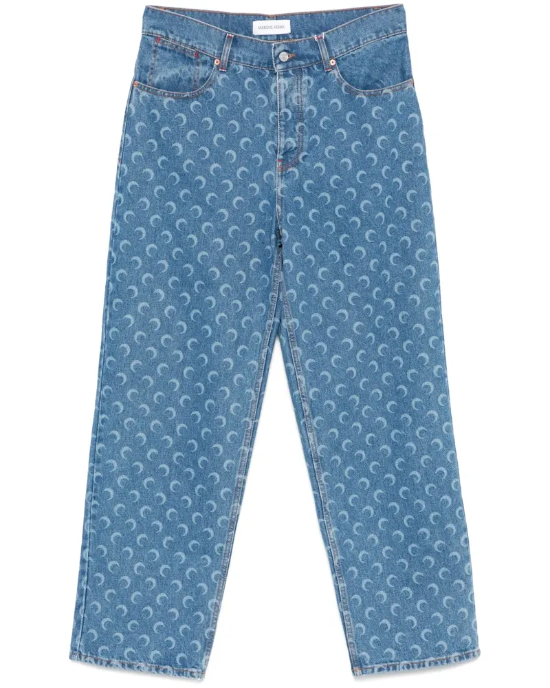 Marine Serre Moon Laser Jeans - Blau Blau