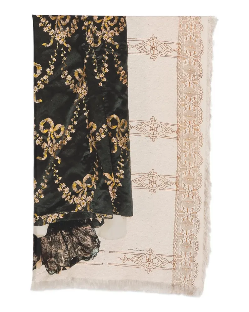 Pierre-Louis Mascia floral-print fringed scarf - Grün Grün