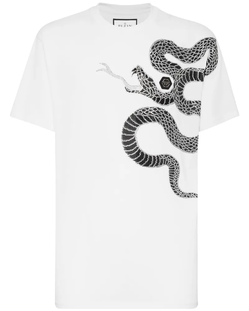 Philipp Plein Schlangenverziertes T-Shirt - Weiß Weiß