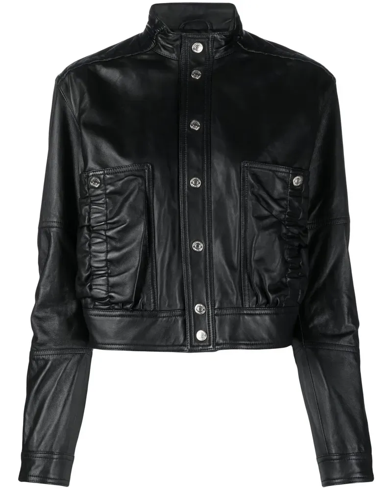 Dsquared2 Cropped-Jacke aus Leder - Schwarz Schwarz
