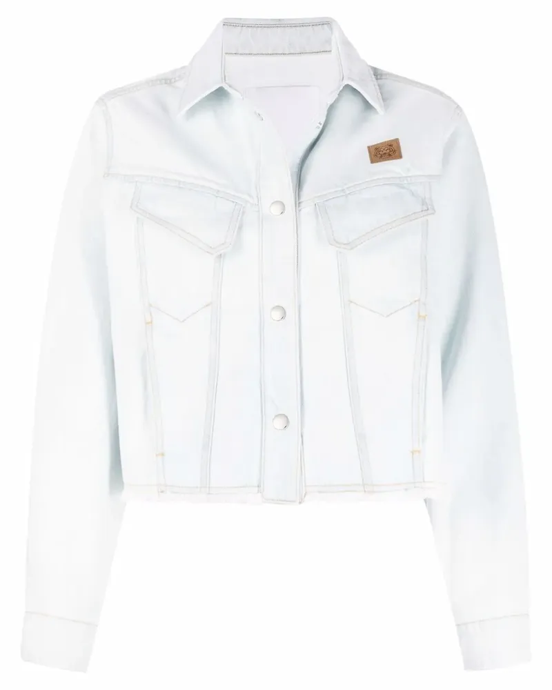 Kenzo K-Tiger Cropped-Jeansjacke - Blau Blau