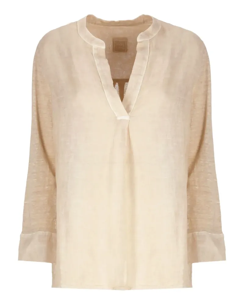 120% Lino Bluse aus Leinen - Nude Nude