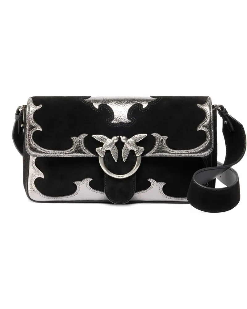Pinko Umhängetasche mit Logo - Schwarz Schwarz