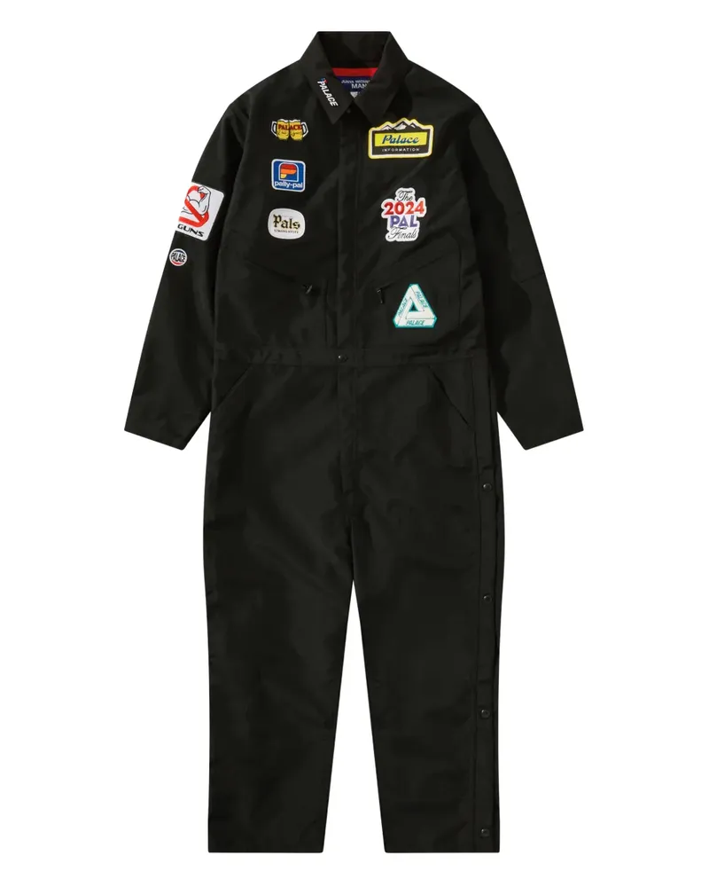 Junya Watanabe patches long-sleeve jumpsuit - Schwarz Schwarz