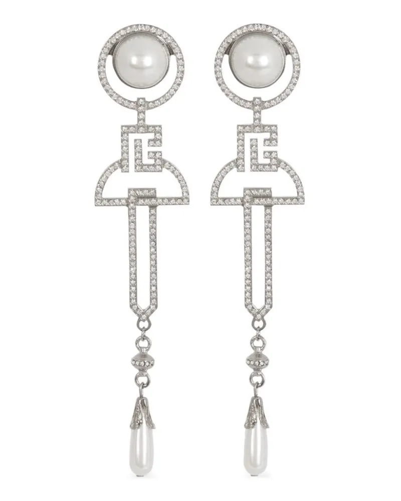 Balmain Art Deco Ohrclips Silber