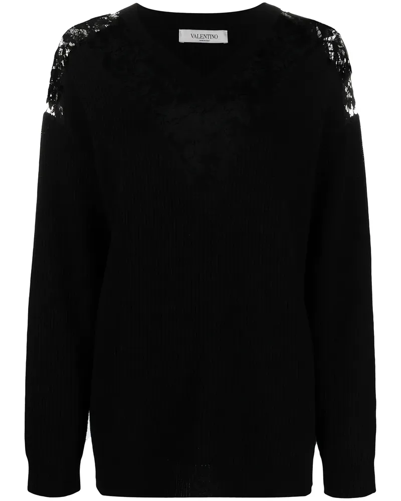 Valentino Garavani Oberteil mit Spitze - Schwarz Schwarz
