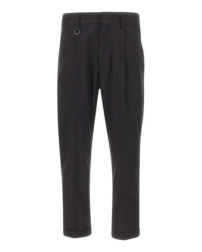 Paolo Pecora Milano pleated turned-up trousers - Schwarz Schwarz