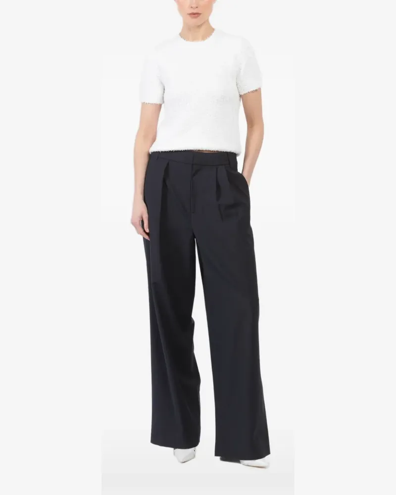 tibi short-sleeve knitted top - Weiß Weiß