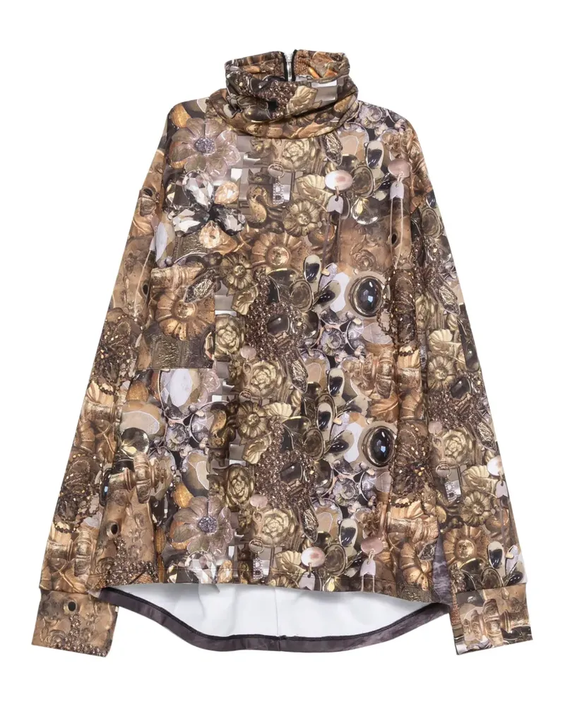 Barbara Bologna Bluse mit grafischem Print - Gelb Gelb