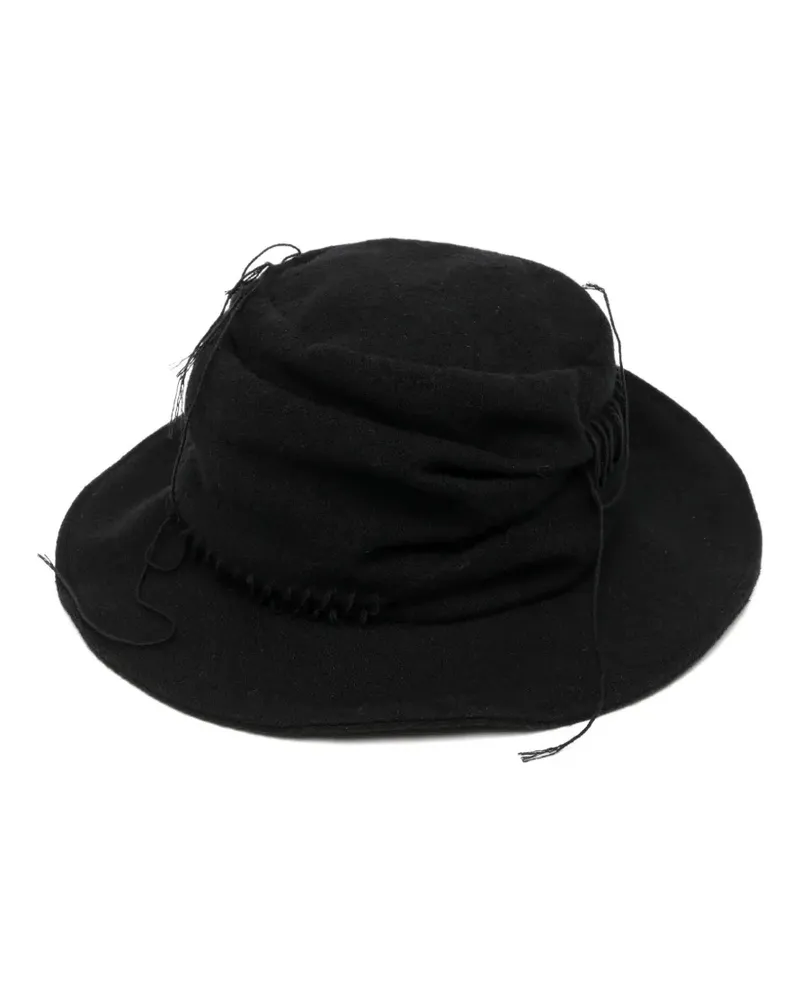 Yohji Yamamoto Bestickter Fischerhut - Schwarz Schwarz