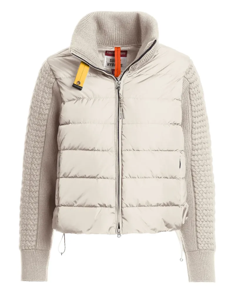 Parajumpers Gesteppte Jacke mit gestrickten Ärmeln - Nude Nude