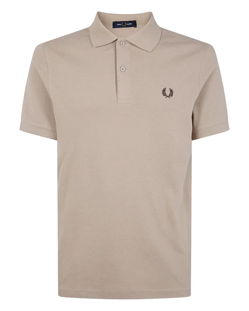 Fred Perry logo-embroidered polo shirt - Nude Nude