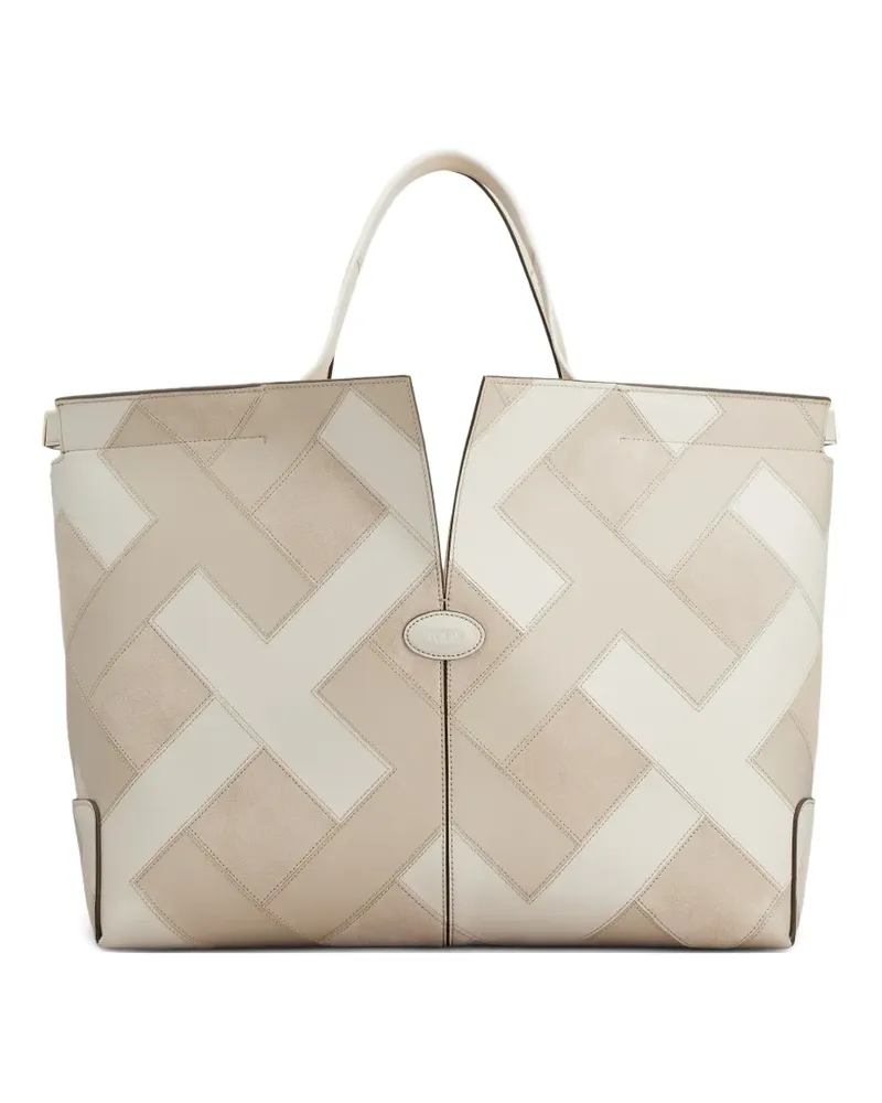 TOD'S Tote Bag mit Intarsieneinsätzen - Nude Nude