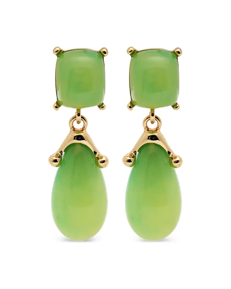 Kenneth Jay Lane clip-on drop earrings - Grün Grün