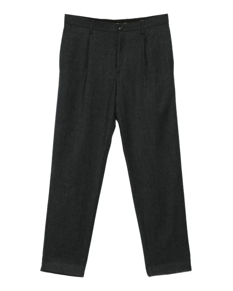 Canali Hose mit Bundfalten - Grau Grau