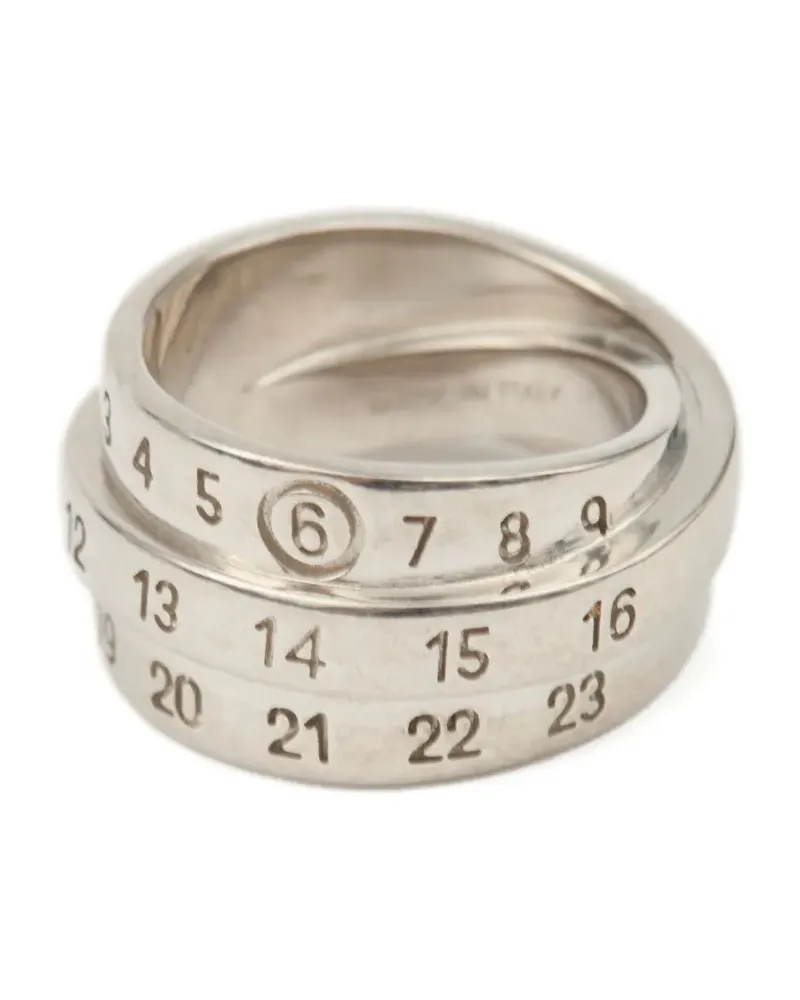 Maison Margiela Triple Ring mit Logo - Silber Silber